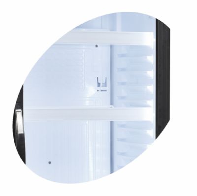 Armoire rfrigre  boissons blanche LED avec 1 porte vitre 350 L - 595 x 640 x 1840 mm