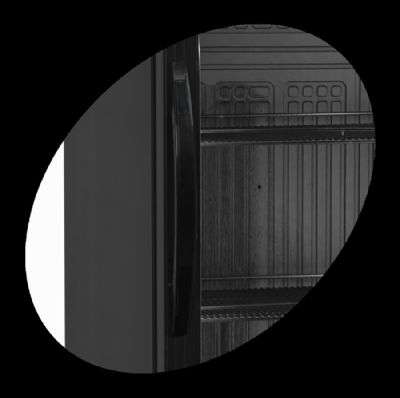 Armoire rfrigre  boissons noire avec 1 porte vitre battante 350 L - 595 x 640 x 1840 mm