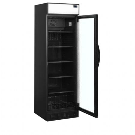 Rfrigrateur  boissons noir avec 1 porte vitre  charnires - 595x640x1980 mm