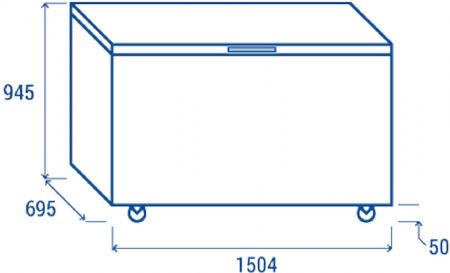 Conglateur coffre blanc avec couvercle 500L - 1555x700x850 mm