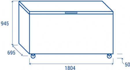 Conglateur coffre blanc avec couvercle 600L - 1804x695x945 mm