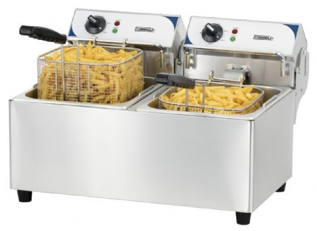 Friteuse  poser lectrique professionnelle inox 2x7 litres - 557x450x377 mm