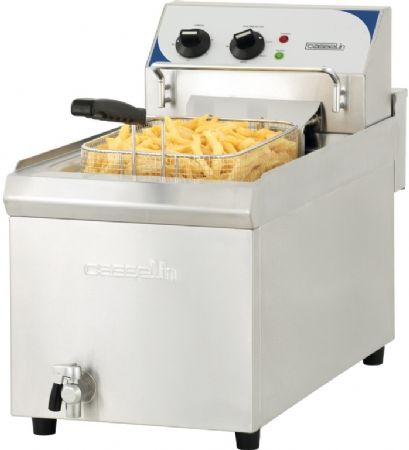 Friteuse  poser lectrique avec vanne de vidange 10 litres haut rendement - 330x715x515 mm