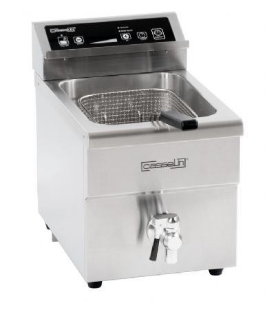 Friteuse  induction inox avec vanne de vidange 8 litres - 290x550x410 mm