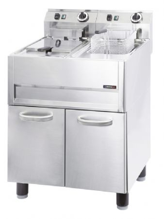 Friteuse lectrique professionnelle inox sur pieds 2x13 litres - 2x210x300x120 mm