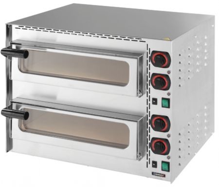 Four  pizza inox avec 2 chambres - 550x536x488 mm