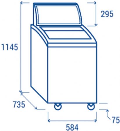 Conglateur coffre blanc 1 vitre coulissante + panneau publicitaire 150L - 584x735x1145 mm