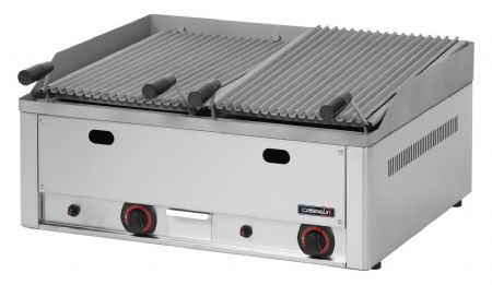 Grill  pierre de lave double au gaz - 660x540x220 mm