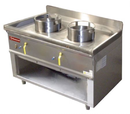 Fourneau wok 2 brleurs 1200x630x760 mm