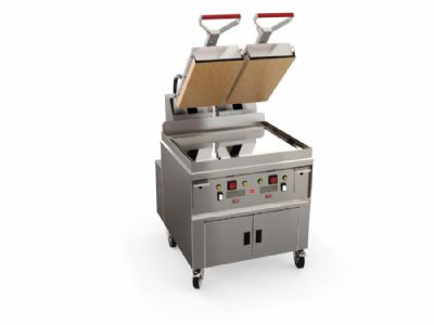 Clam professionnel chrom lectrique avec 2 presses et 2 zones de cuisson 700x600