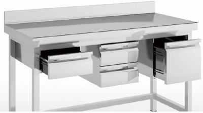 Tiroirs x2 pour table inox -  GN1/1-100 - 390x626x400 mm