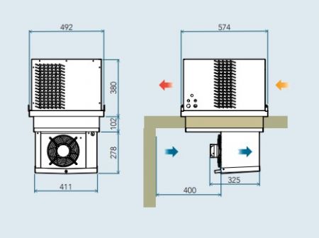 GROUPE FRIGORIFIQUE GAZ R290 ECOLO MONOBLOC PLAFOND -18C  -25C