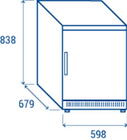 Conglateur ngatif -23 / -18 conomique 1 porte ABS 200L - 598x679x838 mm