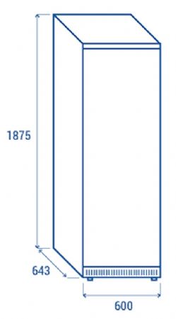 Armoire ngative -23 / -18 1 porte inox conomique pour paniers 400L - 600x625x1876 mm
