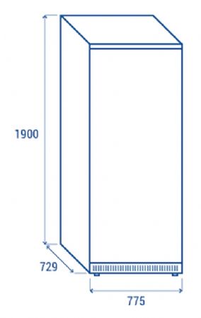 Armoire ngative -23 / -18 conomique 1 porte pour paniers ABS blanc 600L - 775x704x1900 mm