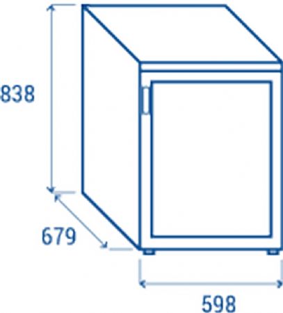 Conglateur vertical 200 L porte vitre - 598x679x838 mm