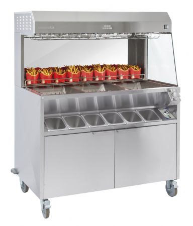 Poste de salage double chauffe en inox - 1200x725x1600 mm