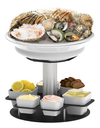 Prsentoir noir  fruits de mer rotatif  - 395x395x390 mm