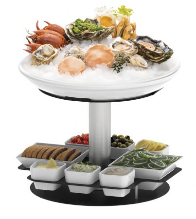 Prsentoir  fruits de mer rotatif en noir - 470x470x405 mm