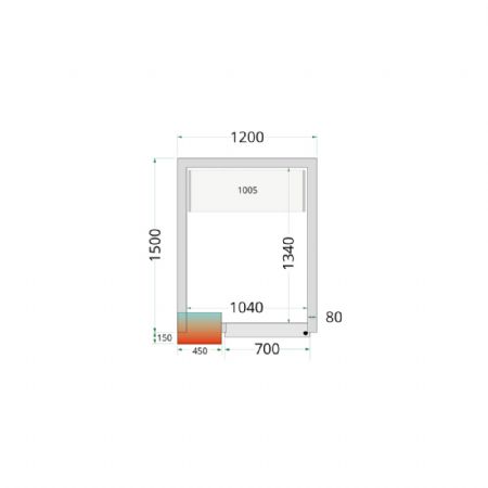 Panneaux de chambre froide 80 mm epaisseur 120x150x212 sans sol