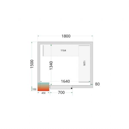 Panneaux de chambre froide 180x150x212 80 mm d epaisseur sans sol