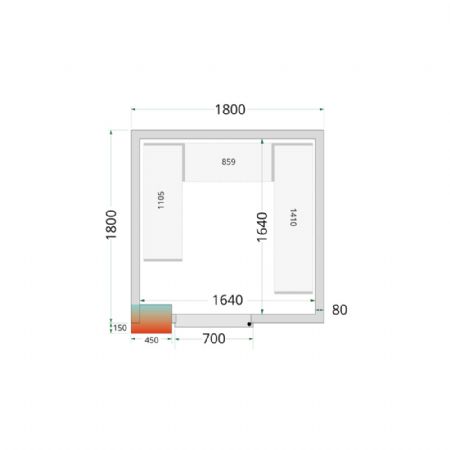 Panneaux de chambre froide 180x180x212 80 mm d epaisseur sans sol
