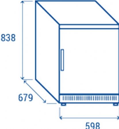 Rfrigrateur positif +0 / +8 conomique 1 porte ABS 200L - 598x679x838 mm