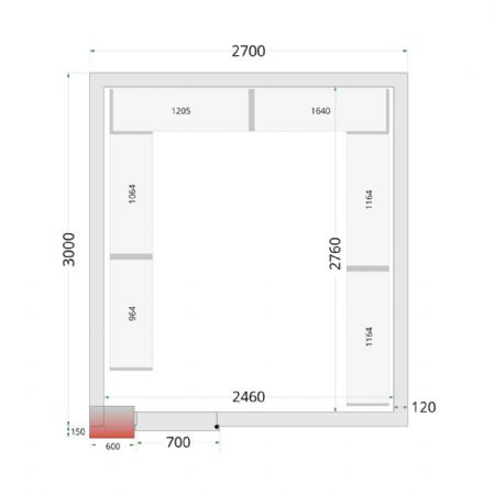 Panneaux de chambre froide 270x300x212 80 mm d epaisseur sans sol