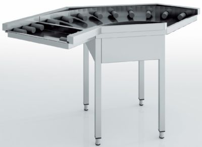 Table d'entre/sortie avec rouleaux incurv - 1270x965x850 mm