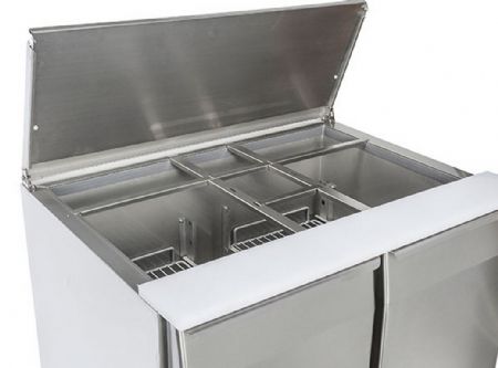 Saladette rfrigre ouverte 2 portes GN1/1 inox 232 L - 900x700x883 mm