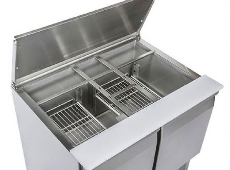 Saladette rfrigre ouverte 2 portes GN1/1 inox 270 L - 1045x700x883 mm