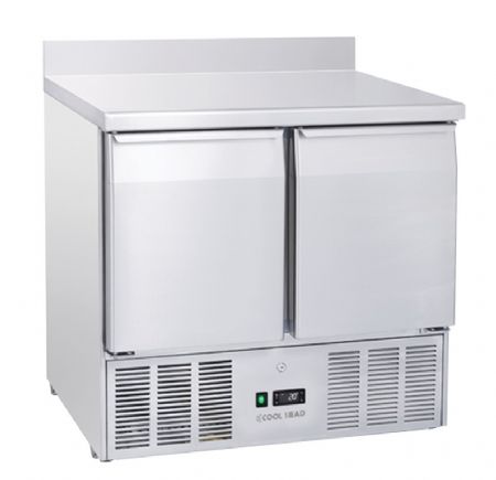 Saladette rfrigre 2 portes GN1/1 inox avec dosseret 215 L - 900x700x980 mm