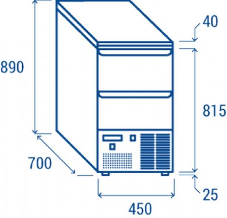 Saladette rfrigre conomique 2 tiroirs GN1/1 inox 101 L - 450x700x887 mm