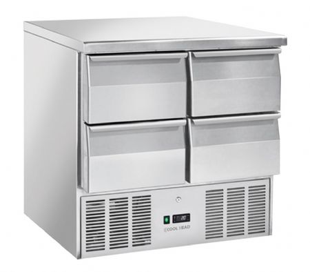 Saladette rfrigre 4 tiroirs GN1/1 inox 215 L - 900x700x880 mm