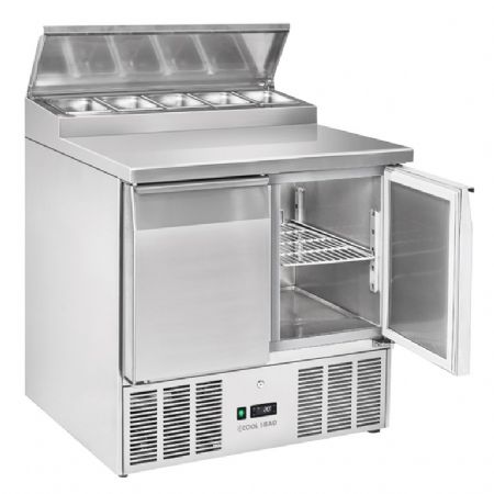 Saladette rfrigre pour sandwichs 2 portes GN1/1 inox capacit 5x GN1/6 240 L - 900x700x1005 mm