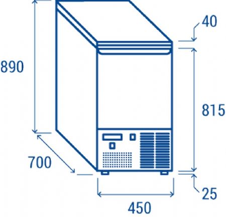 Saladette rfrigre conomique 1 porte GN1/1 inox 101 L - 450x700x887 mm