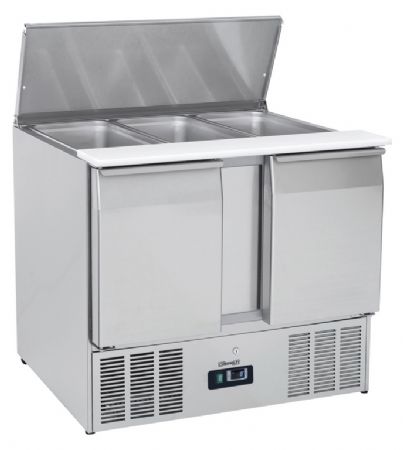 Saladette de prparation inox avec 2 portes 350 litres - 1045x700x883 mm