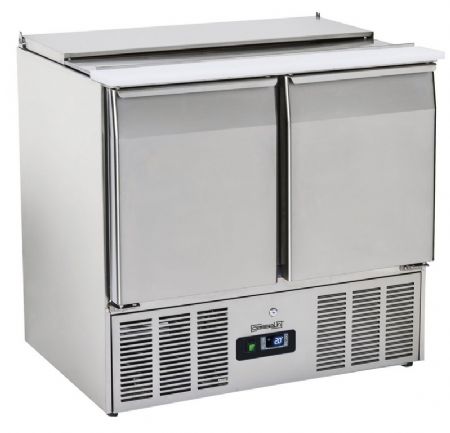 Saladette de prparation inox avec 2 portes 220 litres - 900x700x883 mm