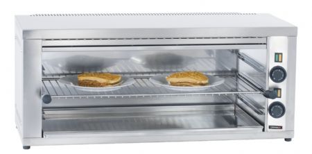 Salamandre en inox avec grille rglable en hauteur sur 3 niveaux - 875x370x365 mm