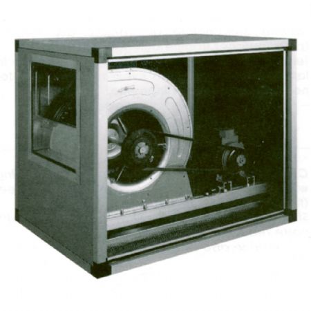 Ventilateur centrifuge avec caisson isol, transmission  courroie,2 vitesses, 4500 M3/h 650x900x650