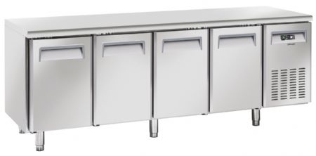 Table rfrigre inox avec 4 portes - 2250x700x850 mm