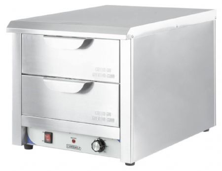 Tiroir chauffant inox avec 2 bacs amovibles GN 1/1 - 100 mm de profondeur