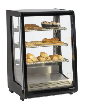 Vitrine chauffante en inox avec 3 tagres fixes 178 litres - 620x590x800 mm