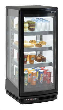 Mini vitrine noire rfrigre 93 litres avec dgivrage automatique - 429x458x1004 mm