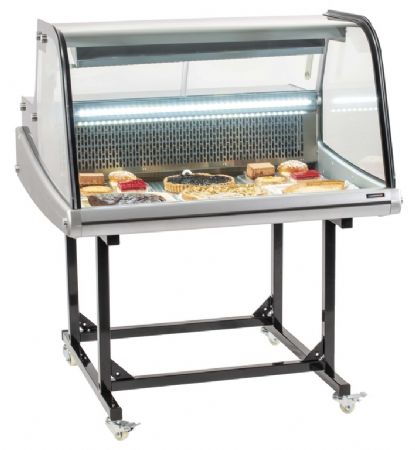 Vitrine rfrigre inox de march sur chariot 175 litres - 915x890x1 080 mm