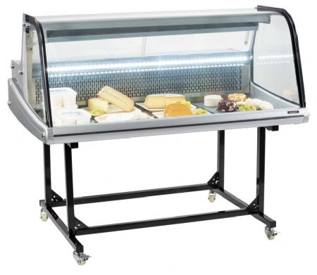 Vitrine rfrigre inox de march sur chariot 256 litres - 1 250x890x1 080 mm