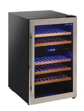 Cave  vins noire indpendante double temprature 1 porte vitre 140L - 493x635x840 mm