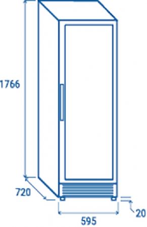 Cave  vins noire 1 porte vitre installation intgre 469L - 595x720x1767 mm