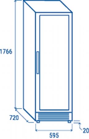 Cave  vins noire 1 porte vitre double temprature installation intgre 457L - 500x540x1270 mm