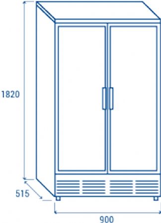 Cave  vins noire 2 portes vitres clayettes coulissantes 458L - 900x588x1800 mm